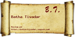 Batha Tivadar névjegykártya
