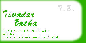 tivadar batha business card